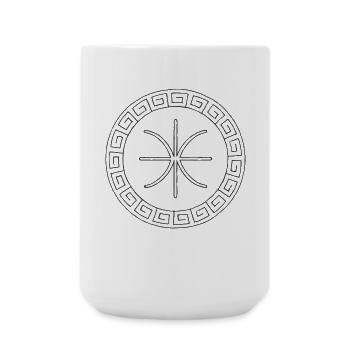 Symbole Epsilon Delphes | Emblème de la Grèce antique - Grande tasse 440 ml - blanc - Devant