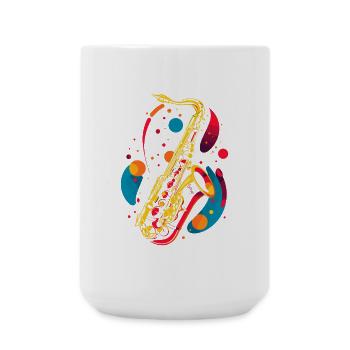 Graphisme pour saxophone - Grande tasse 440 ml - blanc - Devant