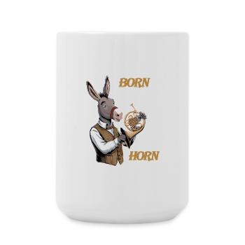 Hornist liebt Horn Waldhorn spielen im Orchester - Große Tasse 440 ml - Weiß - Vorne