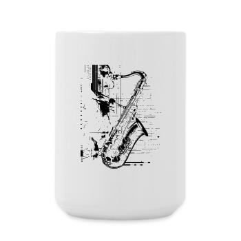 Saxophone Player Graphics - Large Mug 440 ml - white - Front