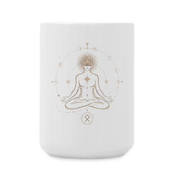 Runen-Astral-Ausrichtung | Meditativer Kunstdruck - Große Tasse 440 ml - Weiß - Vorne