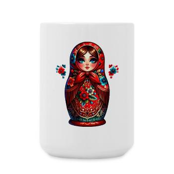 Fille russe ! Matriochka Russe pour Russes - Grande tasse 440 ml - blanc - Devant