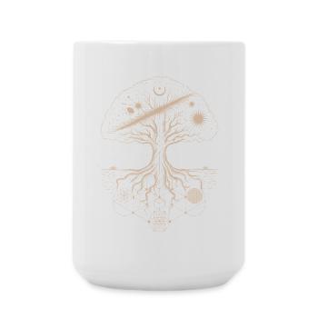 Mystical Tree of Life Geometry Art - Large Mug 440 ml - white - Front