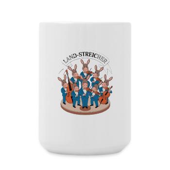 Land-Streicher Esel Streichorchester mit Violine - Große Tasse 440 ml - Weiß - Vorne