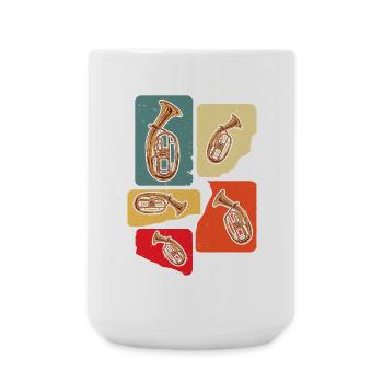 Kreatives Tenorhorn Design in Retro Farben - Große Tasse 440 ml - Weiß - Vorne