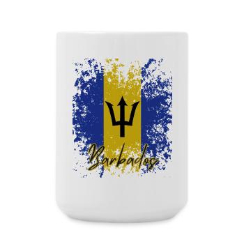 Flagge von Barbados, Barbados-Stolz - Große Tasse 440 ml - Weiß - Vorne