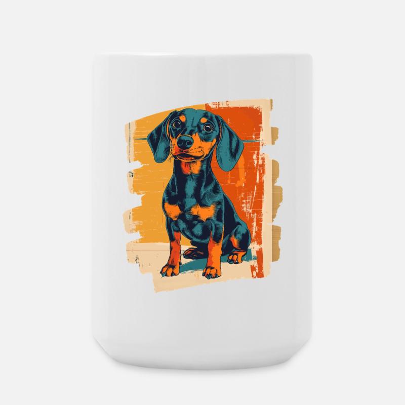 Teckel Dackel - Grande tasse 440 ml - blanc