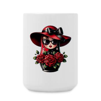 Fille russe ! Matriochka Russe pour Russes - Grande tasse 440 ml - blanc - Devant
