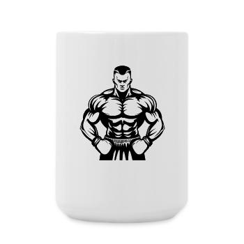 Dessin de boxeur - Grande tasse 440 ml - blanc - Devant