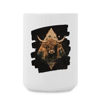 Scottish Highland cattle - Large Mug 440 ml - white - Front