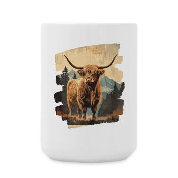 Scottish Highland cattle - Large Mug 440 ml - white - Front