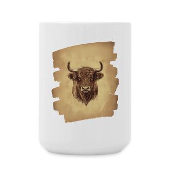 Scottish Highland cattle - Large Mug 440 ml - white - Front