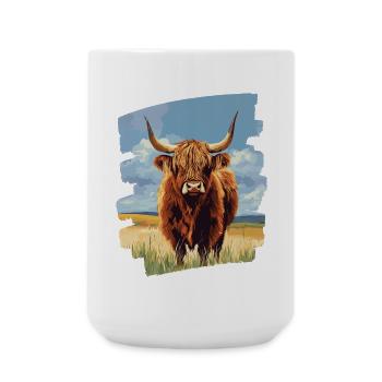 Scottish Highland cattle - Large Mug 440 ml - white - Front