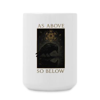 Wie oben, so unten: Raven Metatrons Würfelkunst - Große Tasse 440 ml - Weiß - Vorne