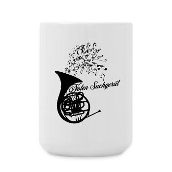 Waldhorn - Das Noten Suchgerät für Musiker - Große Tasse 440 ml - Weiß - Vorne