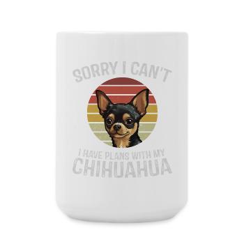 Playful Chihuahua with Retro Sunset - Large Mug 440 ml - white - Front