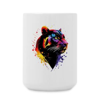 Panther Leopard Raubkatze Süße Großkatze Panter - Große Tasse 440 ml - Weiß - Vorne