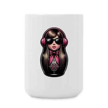 Russian Matroschka Musik Russland Russische - Große Tasse 440 ml - Weiß - Vorne