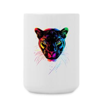 Panther Leopard Big Cat Cute Big Cat Panter - Large Mug 440 ml - white - Front