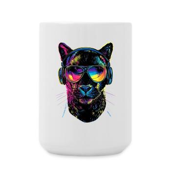 Panther Leopard Raubkatze Süße Großkatze Panter - Große Tasse 440 ml - Weiß - Vorne