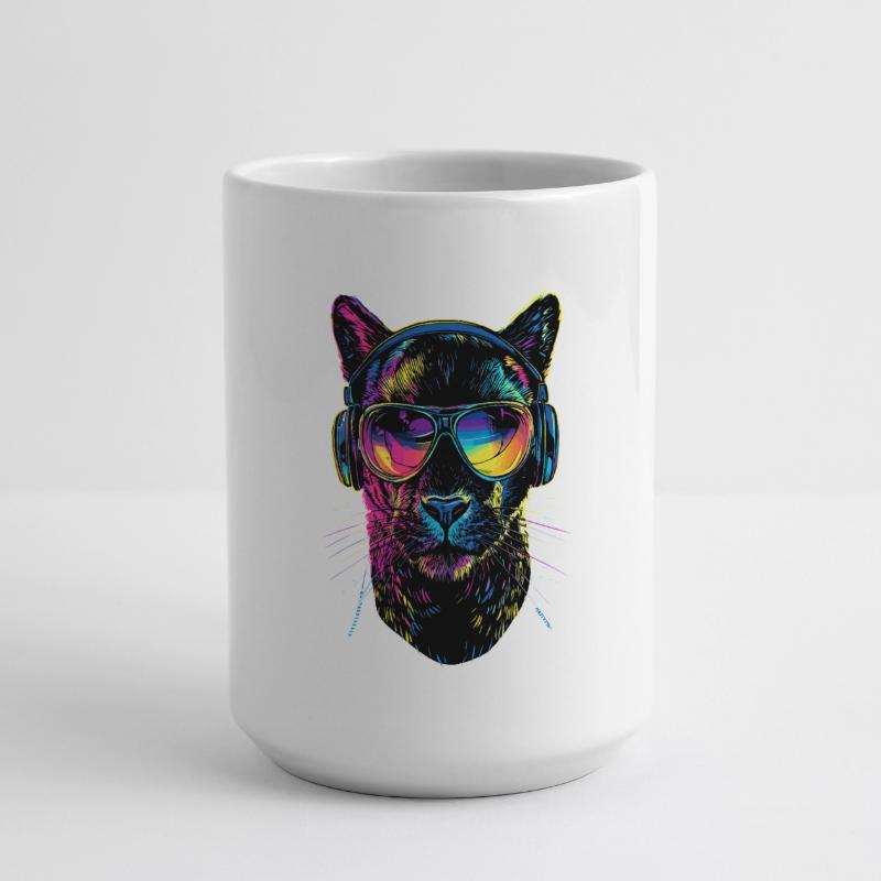 Panthère Léopard Grand Chat Mignon Gros Chat Panter Grande tasse 440 ml