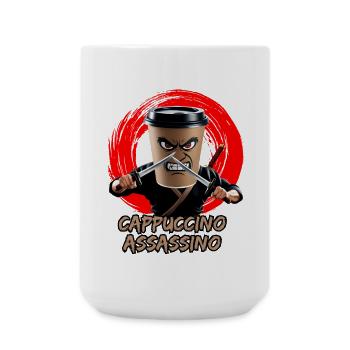 Cappuccino Assassino Amateur de café Brainrot italien - Grande tasse 440 ml - blanc - Devant