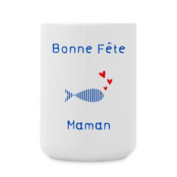 HAPPY BIRTHDAY. HEART. HAPPY MOTHER'S DAY. MOM - Large Mug 440 ml - white - Front