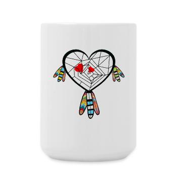 Herz Herzen Valentin Valentinstag - Große Tasse 440 ml - Weiß - Vorne