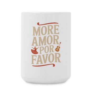 More Amor Por Favor Love Spanish Valentine's Day - Large Mug 440 ml - white - Front