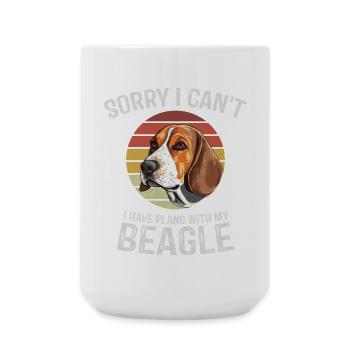 Illustration humoristique de beagle avec coucher de soleil rétro - Grande tasse 440 ml - blanc - Devant