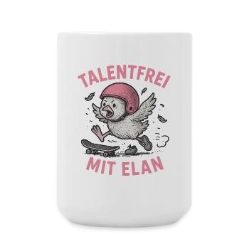 Talentfrei mit Elan - Große Tasse 440 ml - Weiß - Vorne