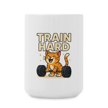 Train Hard - Große Tasse 440 ml - Weiß - Vorne