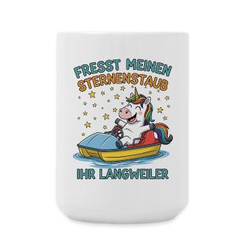 Einhorn Tretbootfahrt - Große Tasse 440 ml - Weiß - Vorne