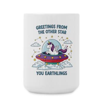 Licorne vue de l’espace - Grande tasse 440 ml - blanc - Devant