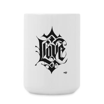 Lettrage d’amour - Grande tasse 440 ml - blanc - Devant