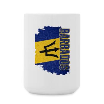 Aufrechte Barbados-Flagge, ich liebe Barbados - Große Tasse 440 ml - Weiß - Vorne