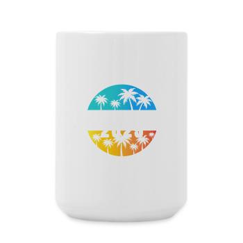 2025 Palm Sunset Design im Ruhestand - Große Tasse 440 ml - Weiß - Vorne