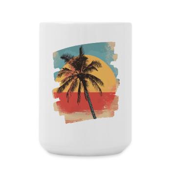 palmier coucher de soleil soleil d’été - Grande tasse 440 ml - blanc - Devant