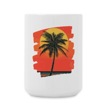 palmier coucher de soleil soleil d’été - Grande tasse 440 ml - blanc - Devant