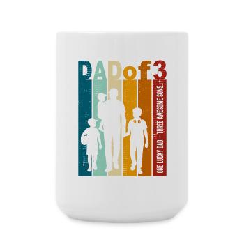 Conception de cadeaux pour papa et 3 fils pour la fête des pères - Grande tasse 440 ml - blanc - Devant