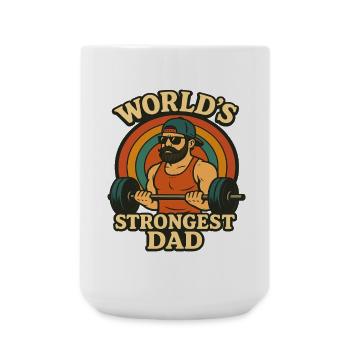 World's Strongest Dad Workout Training Gym - Large Mug 440 ml - white - Front