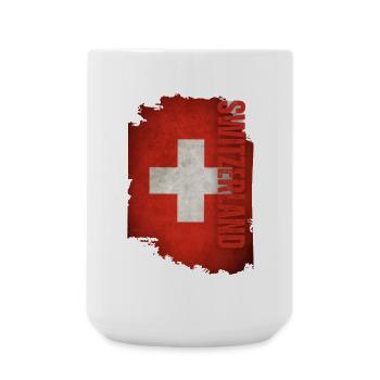 Vertical Switzerland flag, I love Switzerland - Large Mug 440 ml - white - Front