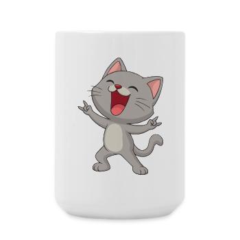 Rock'n'Roll Kitty - Large Mug 440 ml - white - Front