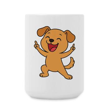 Party-Welpe - Große Tasse 440 ml - Weiß - Vorne