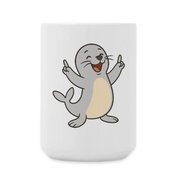 Sceau joyeux - Grande tasse 440 ml - blanc - Devant