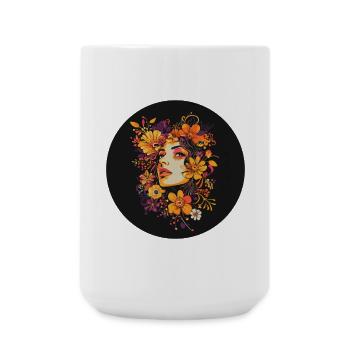 Woman Head Flowers International Women's Day Creative Abstract - Large Mug 440 ml - white - Front