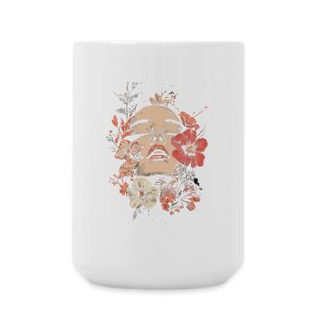 Woman Head Flowers International Women's Day Creative Abstract - Large Mug 440 ml - white - Front