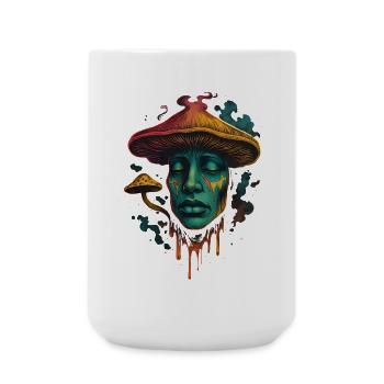 Visage de champignon psychédélique Design surréaliste - Grande tasse 440 ml - blanc - Devant