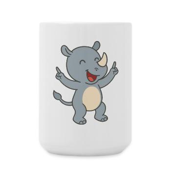 Happy Rhino Child - Large Mug 440 ml - white - Front