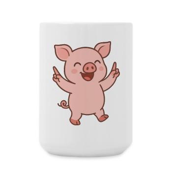 Porcelet heureux - Grande tasse 440 ml - blanc - Devant